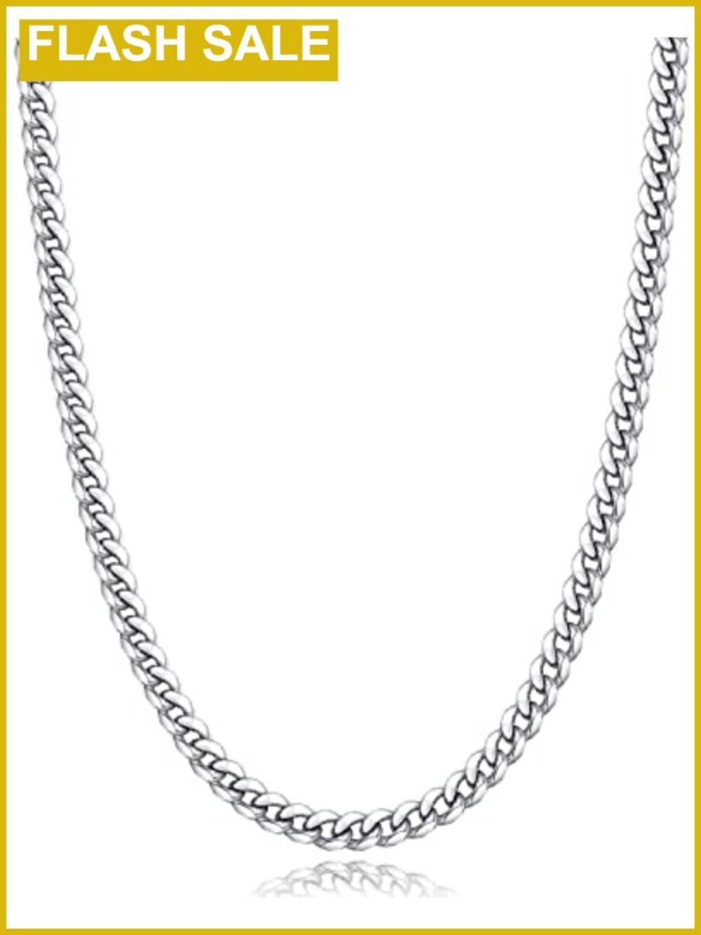 Mens Stainless Steel Cuban Link Chain Necklace Diamond-Cut 4mm 6mm 18-26 Inch